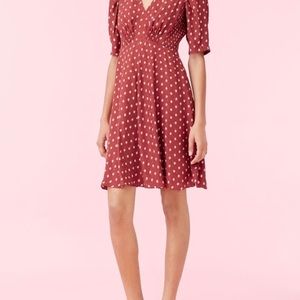 Rebecca Taylor sunrise Dot Jacquard V-neck Dress
